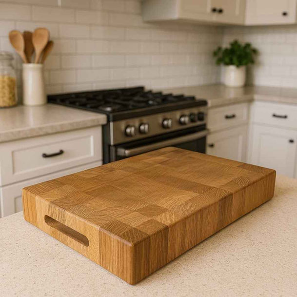 End Grain Solid Oak Chopping Board