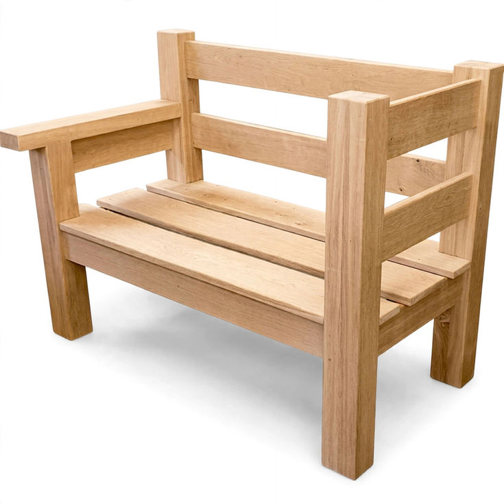 Rustic Oak Garden DayBed bespoke solid oak furniture uk