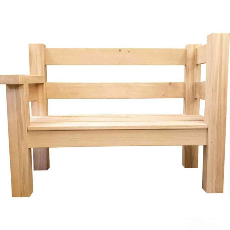 Rustic oak garden bench made to measure UK furniture