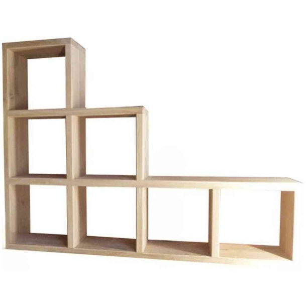 handmade solid oak cube display unit