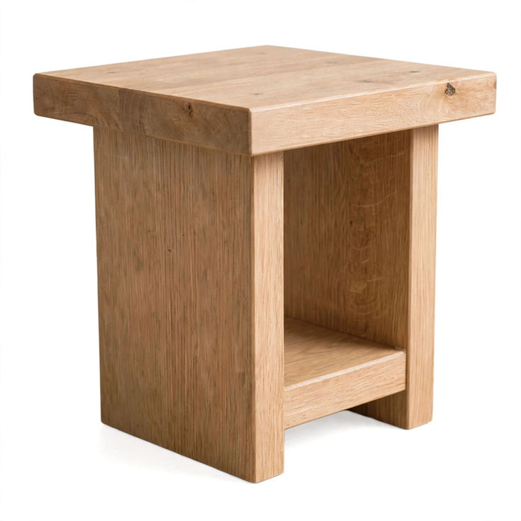 Chunky Rustic Oak Side Table handcrafted from solid oak