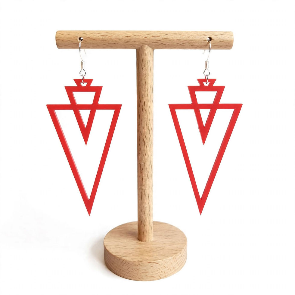 Nova Triangle acrylic drop earrings - bold twin apex geometric design handmade UK