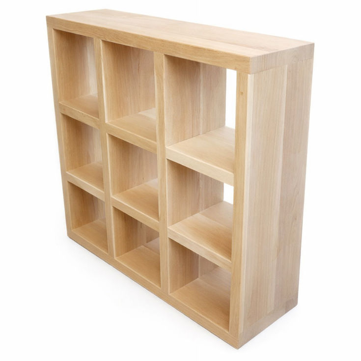 Rustic Oak 9 Cube Storage Unit side view