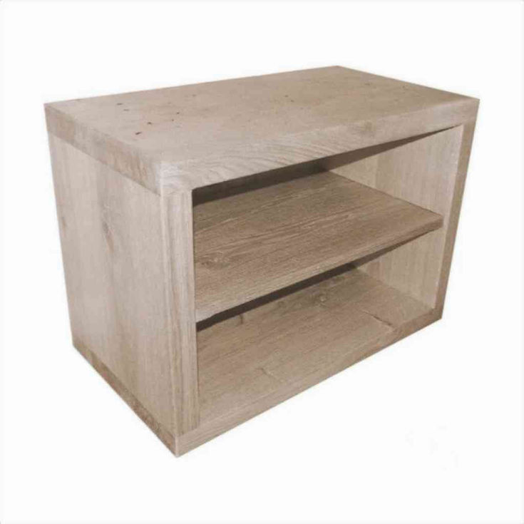Solid oak cube TV stand handmade in the UK