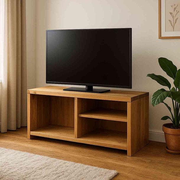 Rustic Oak Filby TV Stand in a clear wax finish