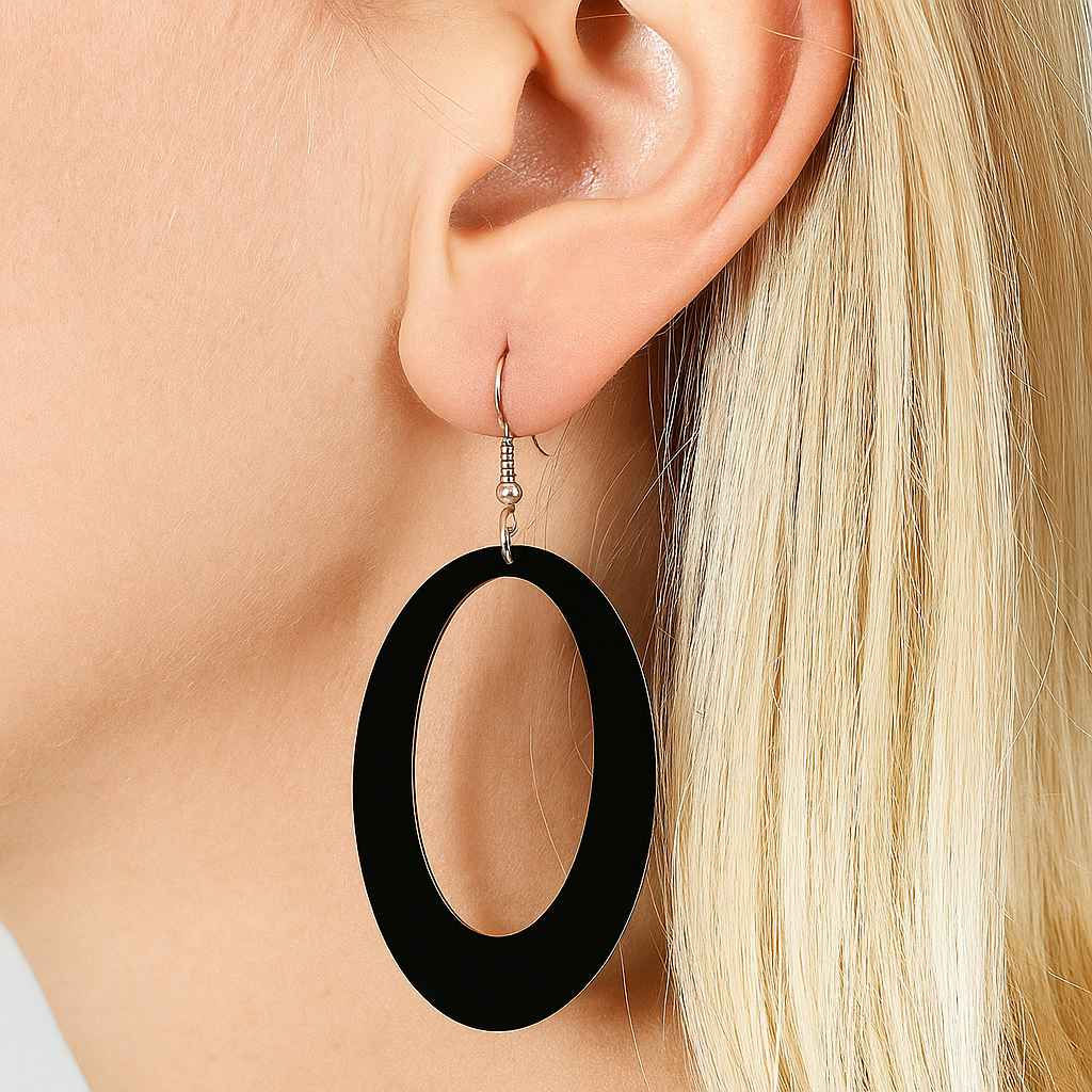Acrylic Oval Hoop Earrings
