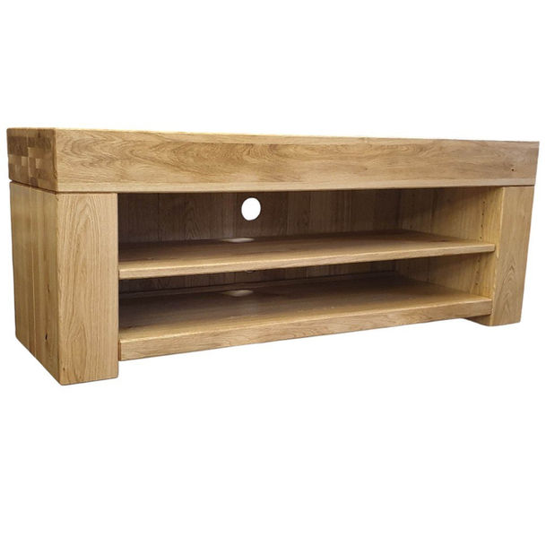 Custom Made Chunky Solid Oak Rustic TV Stand / Media Unit