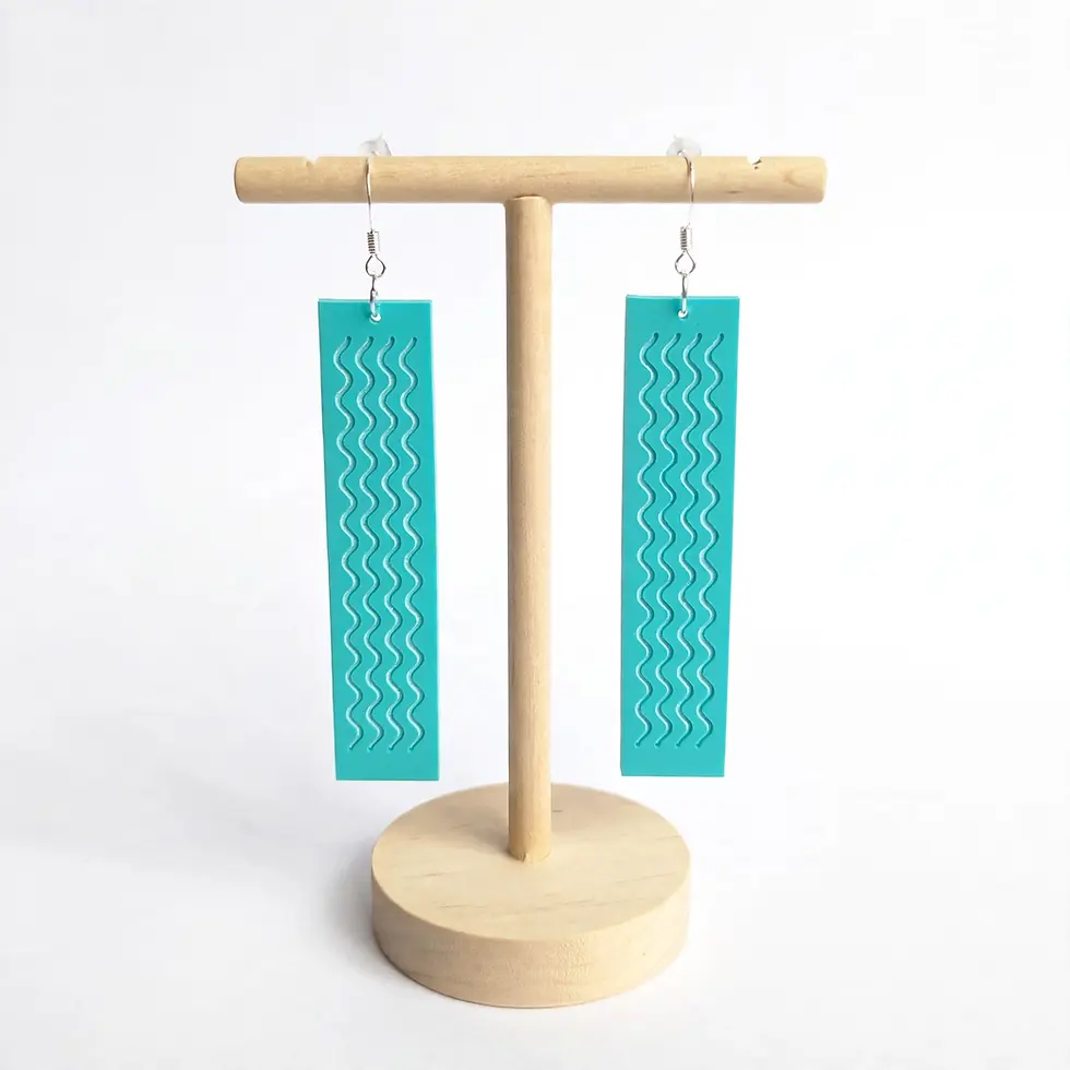 Velora Ripple wave modern acrylic drop earrings - sculptural design handmade UK