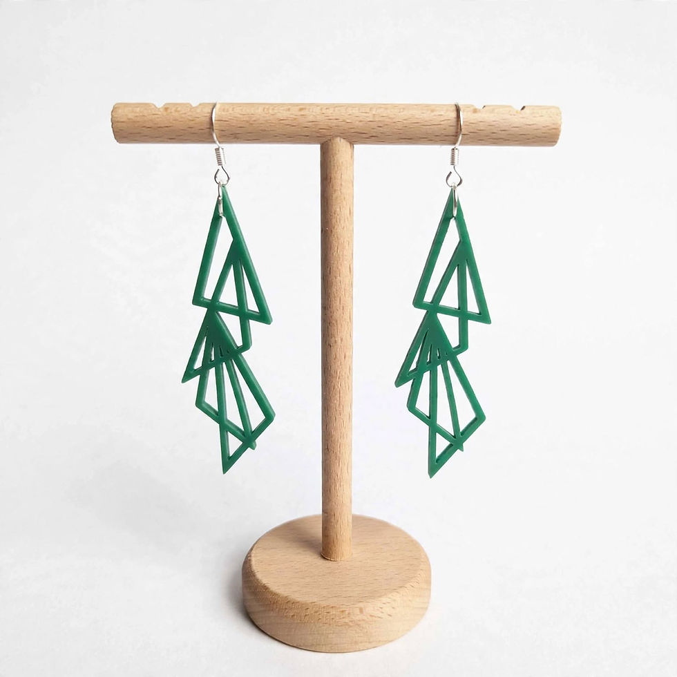 Thumbnail: 8cm x 2cm Virelia Prism acrylic drop earrings - narrow prism statement