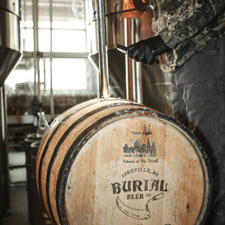 a wood beer barrel