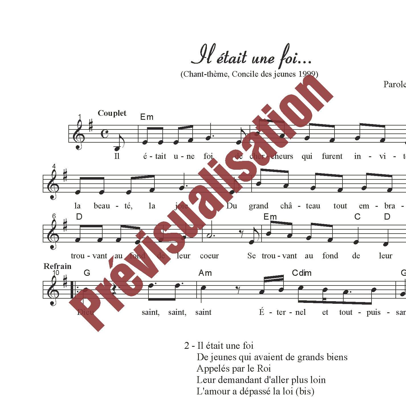 Il était une foi...