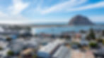 Aerial of the neighborhood and bay with a pin marking 1130 Scott Street, Morro Bay