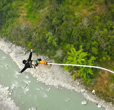 Bungee over Bhote koshi river Nepal