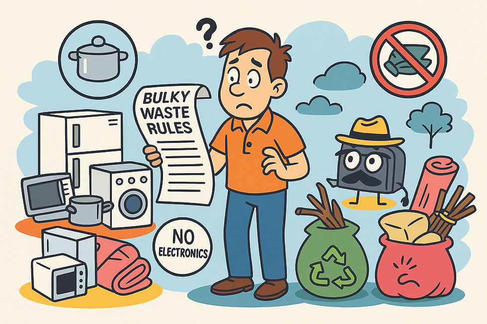 Junk Around figuring out rules during renovation cleanout in Jackson, NJ