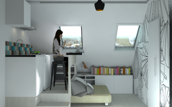 Un studio sous les toits