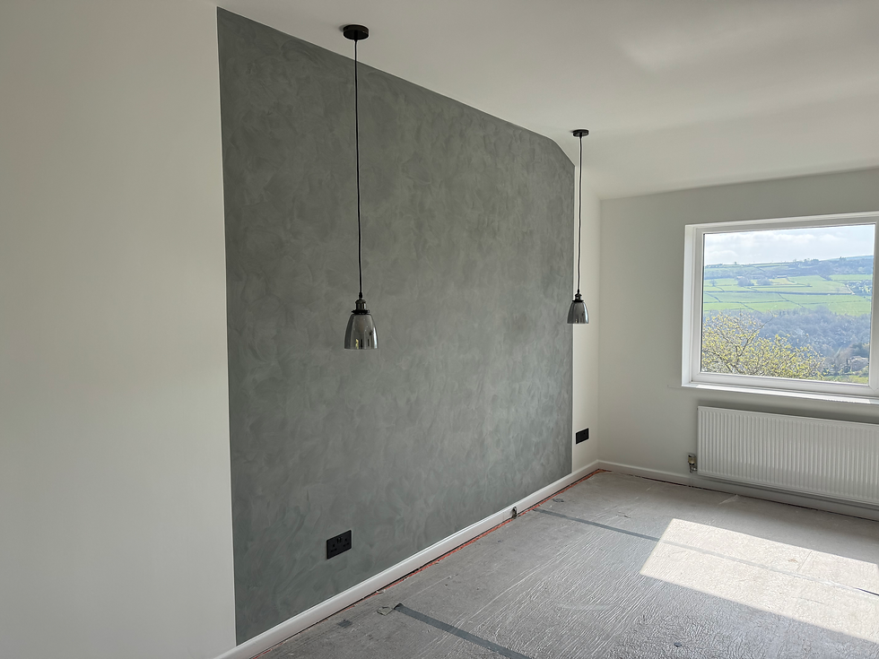 Lime wash feature wall