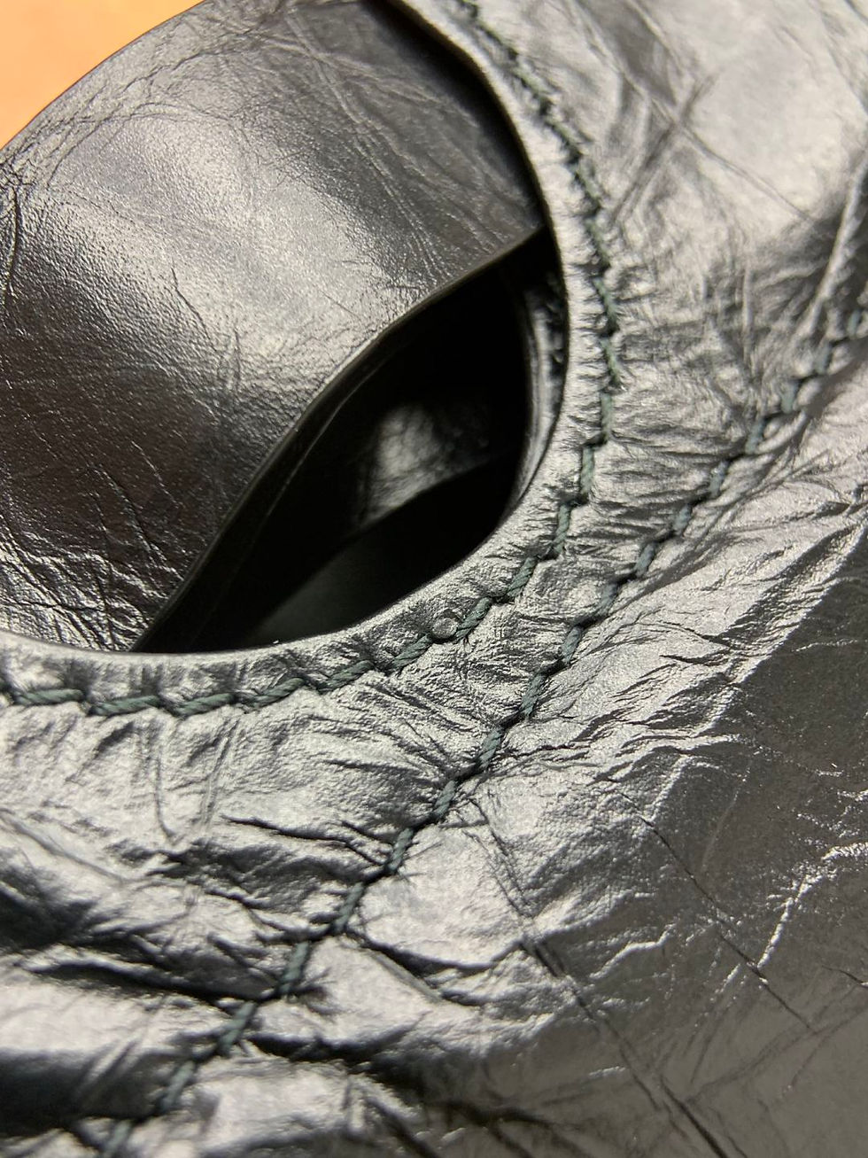 Thumbnail: Balenciaga Crush Medium Tote Bag Side Finishing Close Up