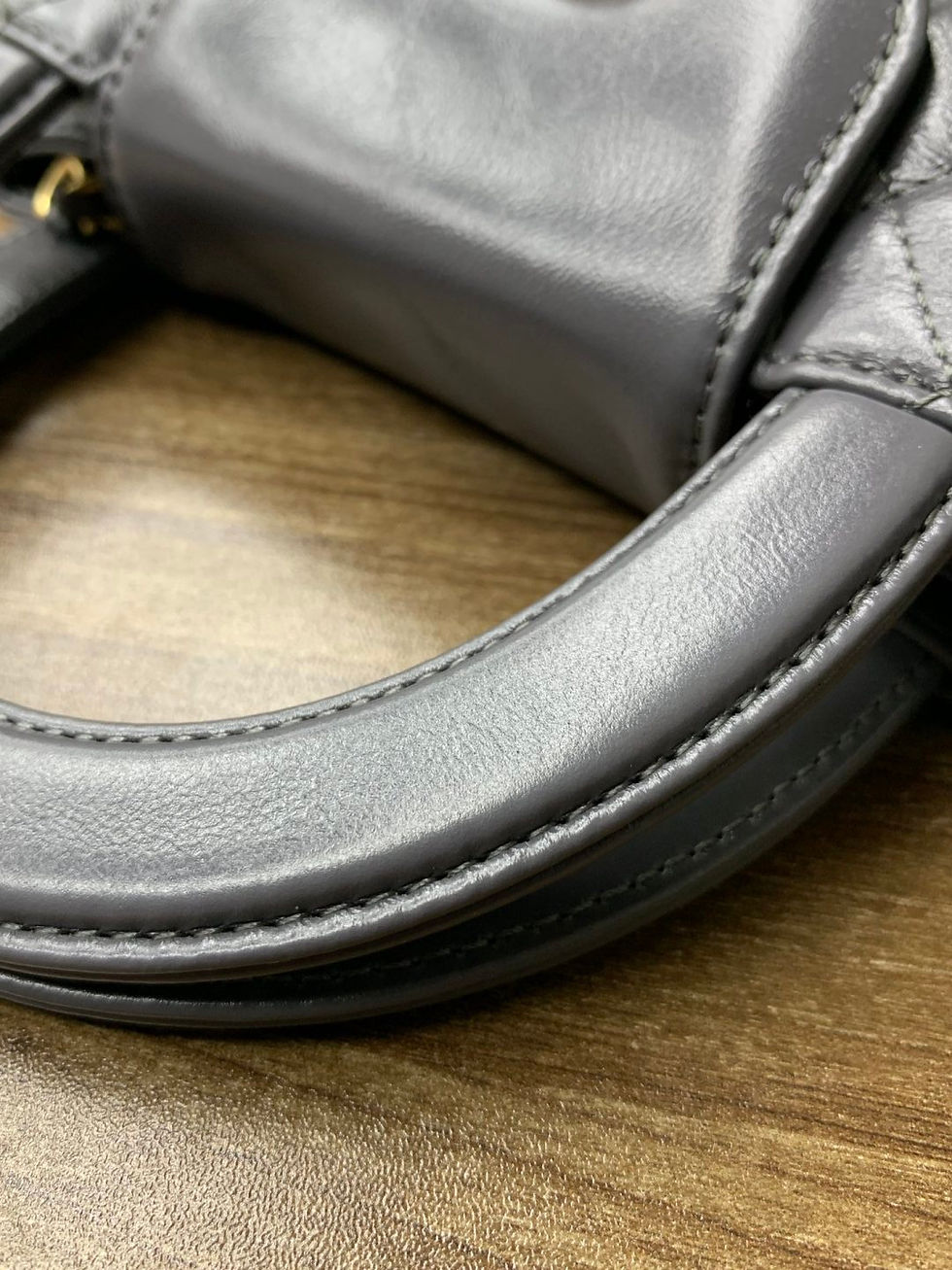 Thumbnail: Chanel 24A Kelly Nano Grey Handle Close Up
