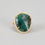 Thumbnail: Gold Finish Green Stone & CZ Diamond Ring In Sterling SIlver