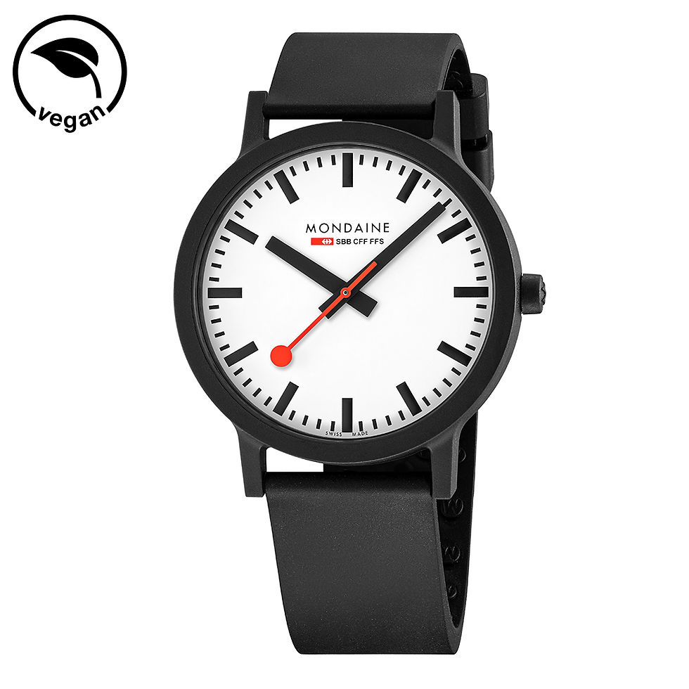 Thumbnail: Mondaine Essence Black, 41 mm, vegan sustainable watch, MS1.41110.RB
