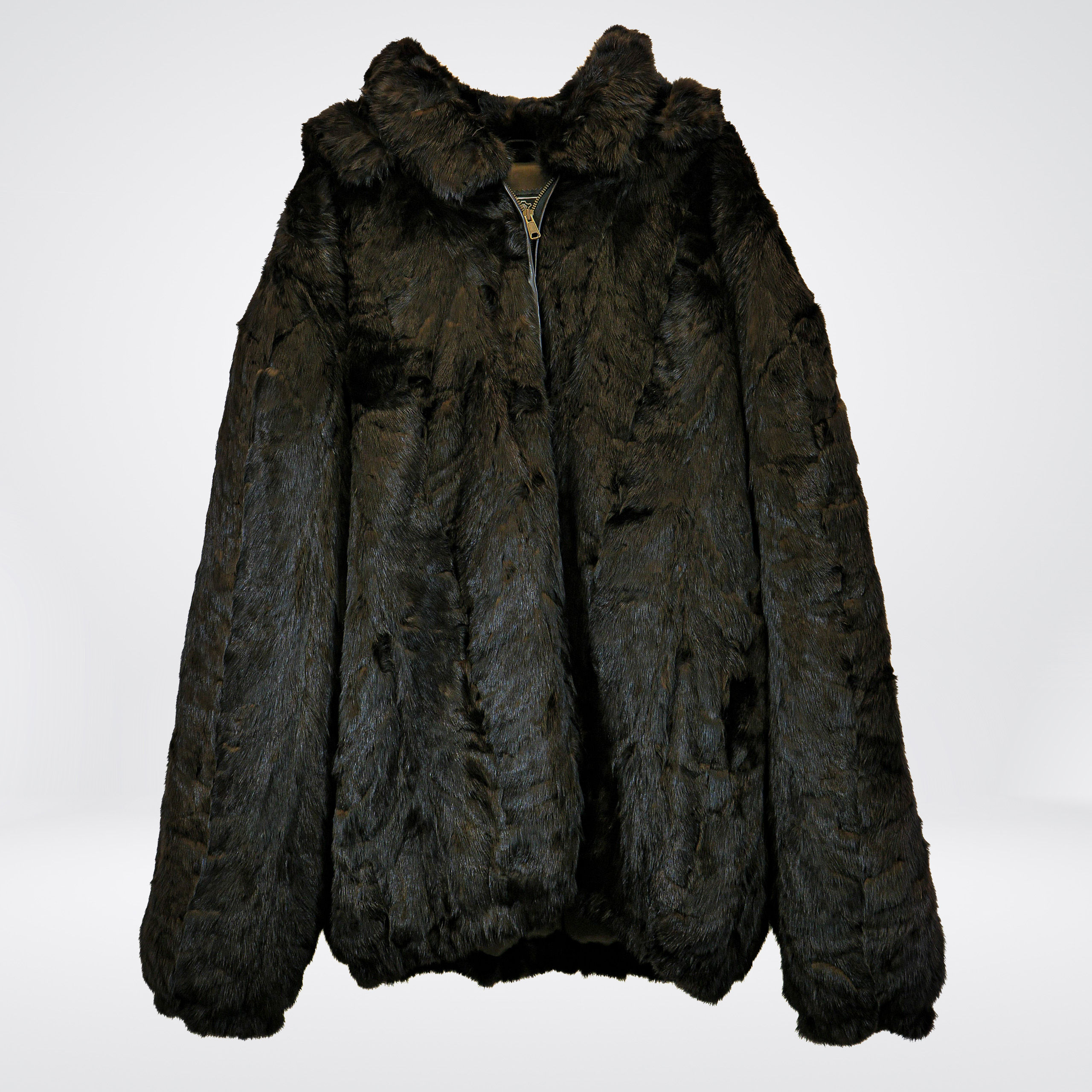 High line section mink with detachable hood brown