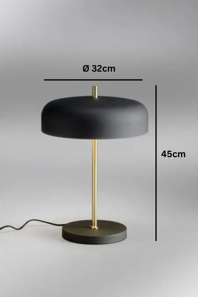 Miniaturbild: Tischleuchte 2-fl. Schwarz + Gold