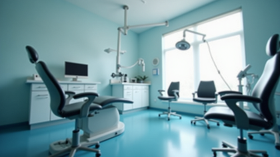 Eye-level view of a modern clinic room for eye procedures