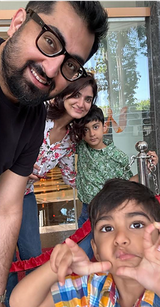 Dr. Aditya Sethi with his family, balancing compassionate care with a wholesome personal life