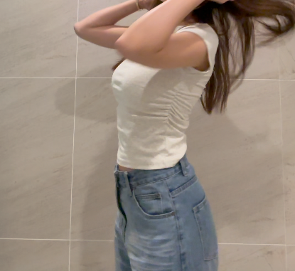 縮圖：Side ruche basic tee