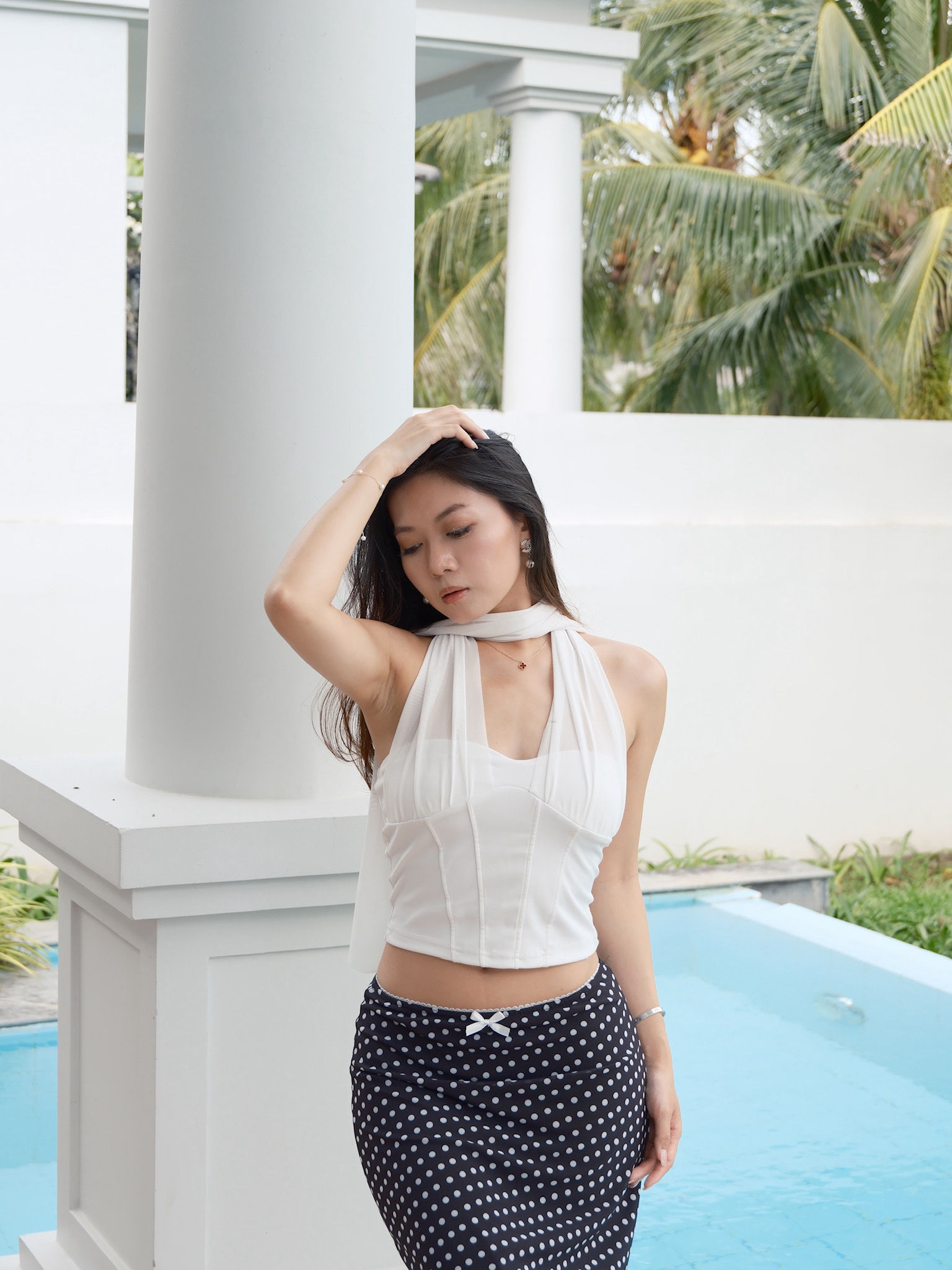 Mesh Halter Neck Top