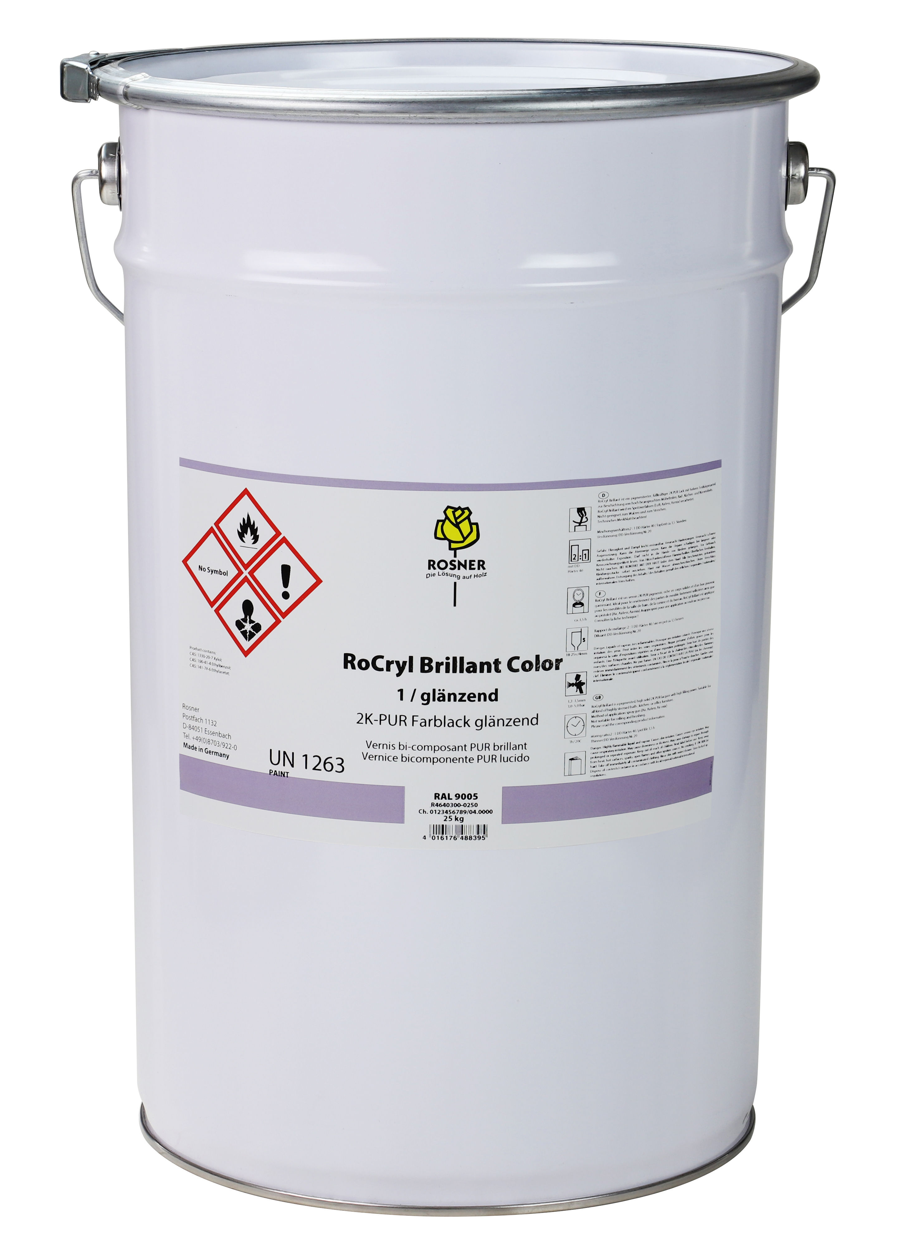 ROSNER ROCRYL BRILLANT 1 NEGRO BRILLO 2K-FONDO/ACABADO