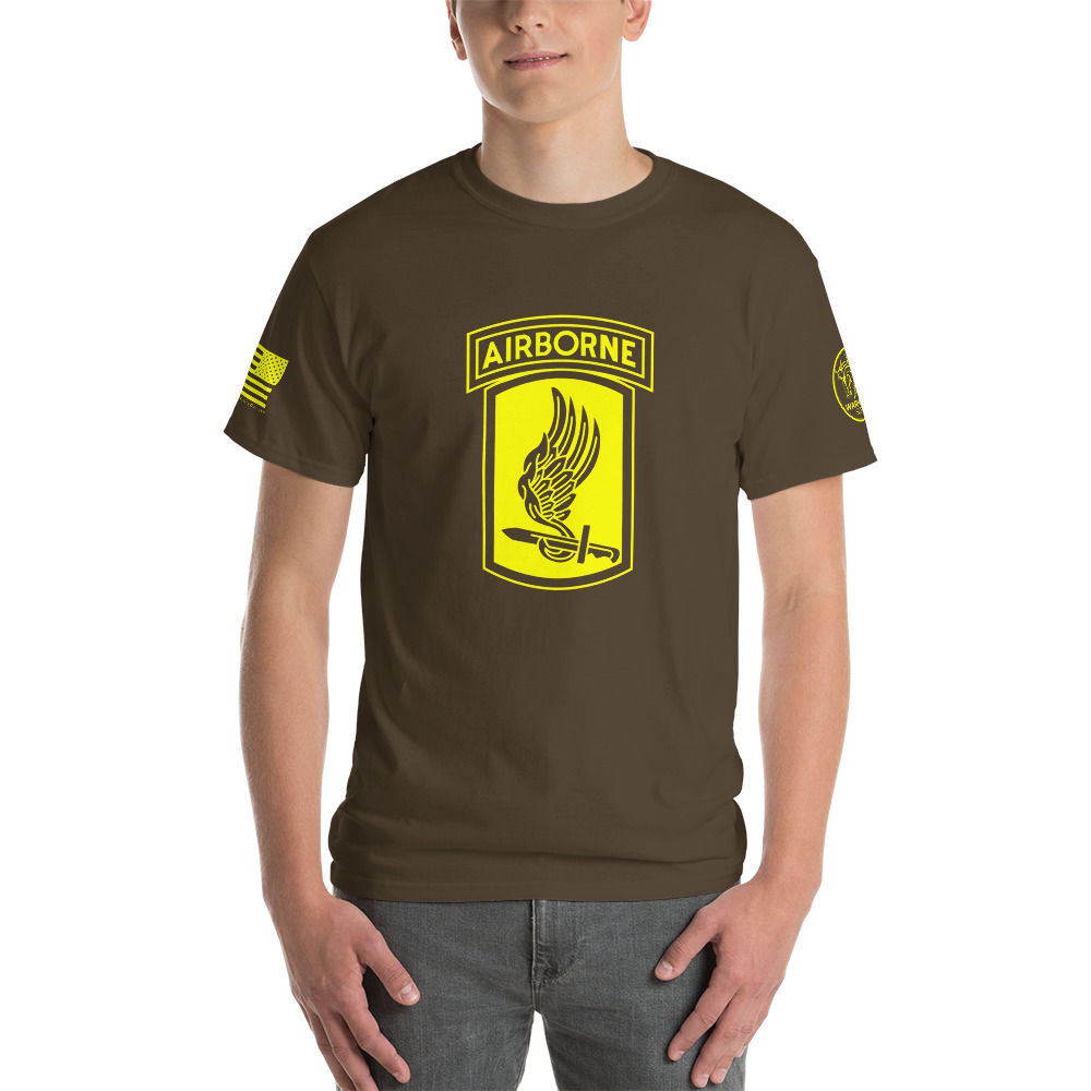 US Army 173rd Airborne Brigade T-Shirt - Green/Gold