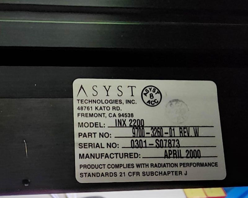 Thumbnail: ASYST INX 2200 WAFER HANDLER