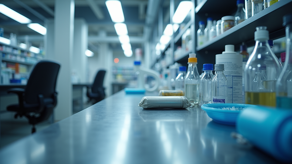 Eye-level view of a laboratory bench with scientific instruments