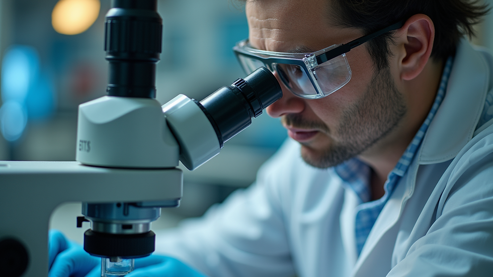 Close-up view of a technician calibrating a refurbished analytical instrument