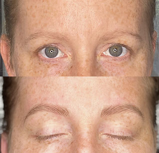 Hair Stroke Eyebrow Tattoo - before and after