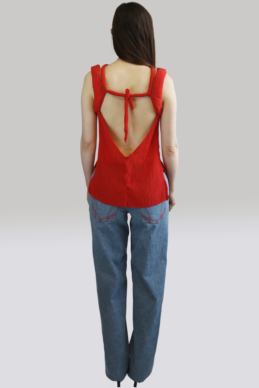 Thumbnail: Pleated silk triangle top