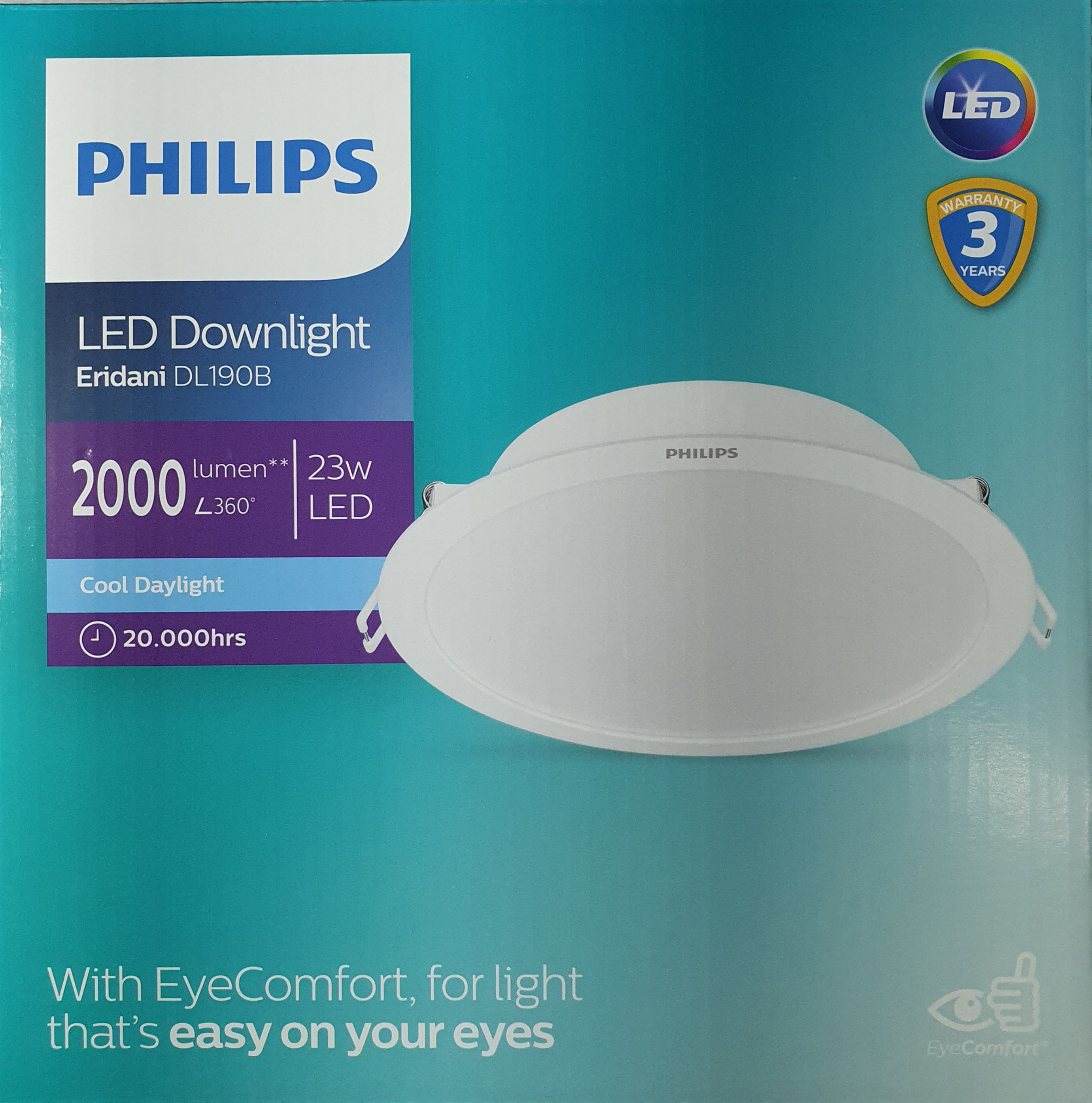 Philips Eridani DL190B 23w 200mm Delik Çapı  6500k beyaz ışık 2000 Lümen Spot Ko