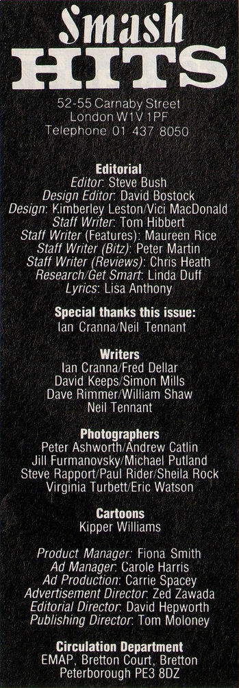 Credits - Smash Hits - Issue 171 - 19th June - 2nd July 1985.jpg