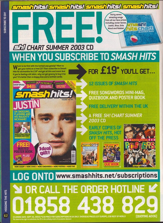 Page 62 - Smash Hits - Issue 645 - 3rd September - 16 September 2003.jpg