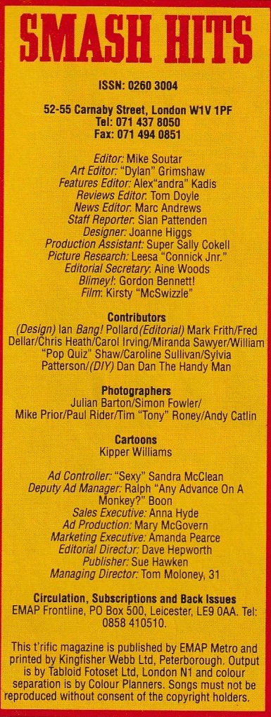 Credits - Smash Hits - Issue 320 - 6th March - 19th March 1991.jpg