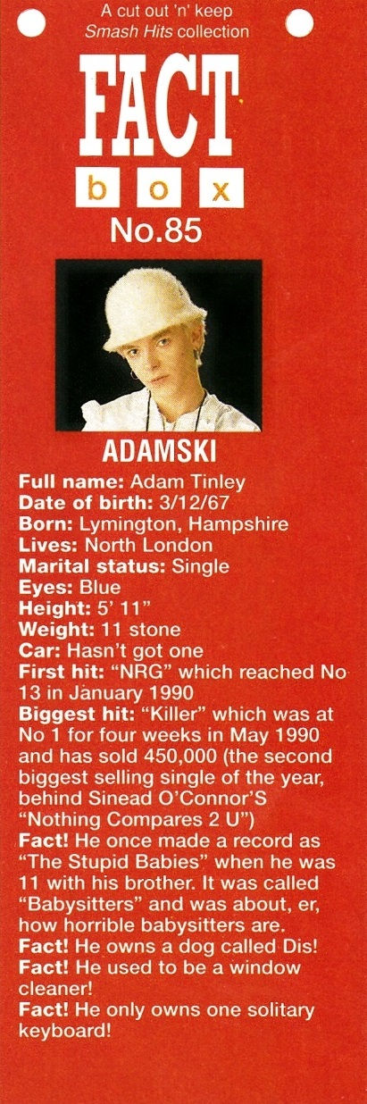 Number 85 - Adamski - 25th July - 7th Au