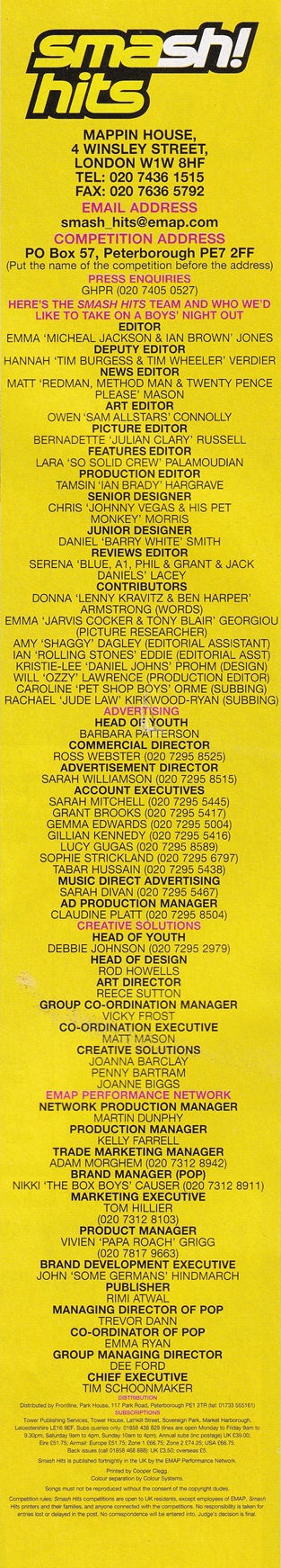 Credits - Issue 595 - Smash Hits - 19th September - 2nd October 2001.jpg