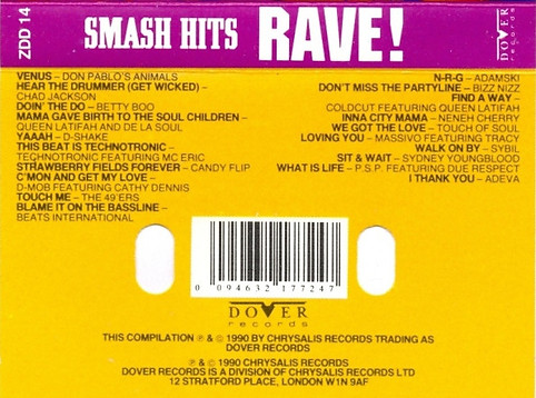 Smash Hits - Rave Cassette Back cover.jp