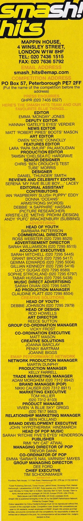 Credits - Issue 598 - Smash Hits - 31st October - 13th November 2001.jpg