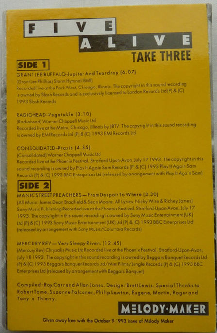 Melody Maker - Five Alive Take 3 - Cassette Back Cover.jpg