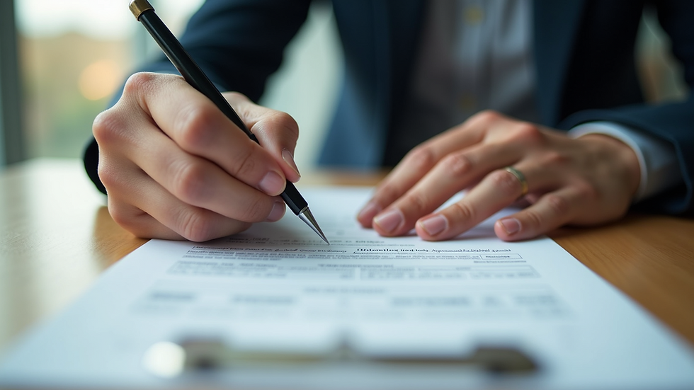 Close-up view of a person filling out a Green Card Lottery application form