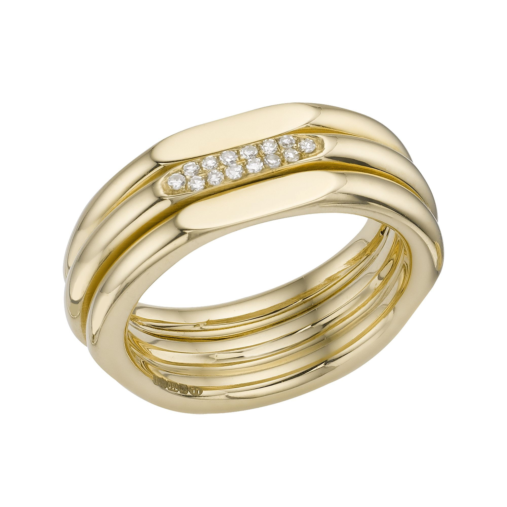 Links of London 20/20 Classic 18kt Yellow Gold & Diamond Ring