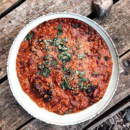 Chili mit Lupinenreis