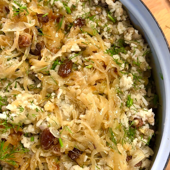 Röstzwiebeln, Reis & Linsen inlove